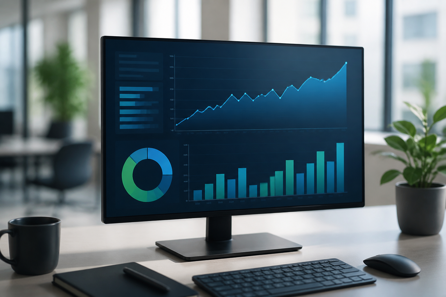 A chart displaying positive performance metrics, indicating optimized IT infrastructure.