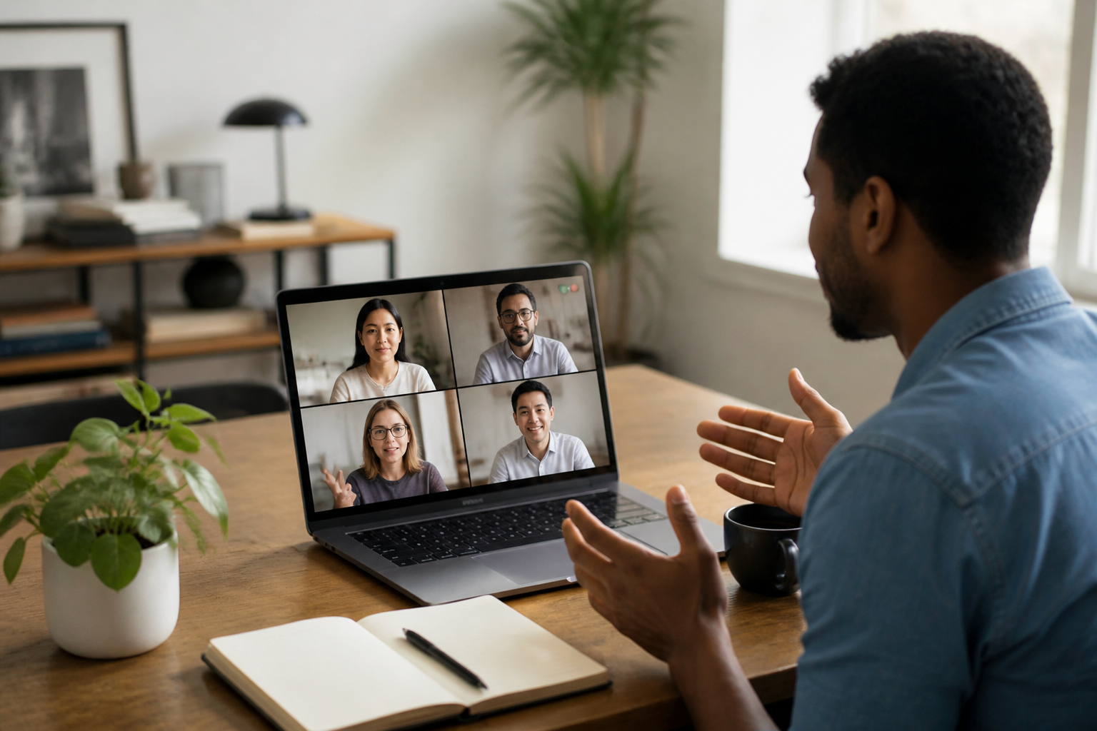 A team collaborating remotely using Microsoft Teams and Loop for project management.