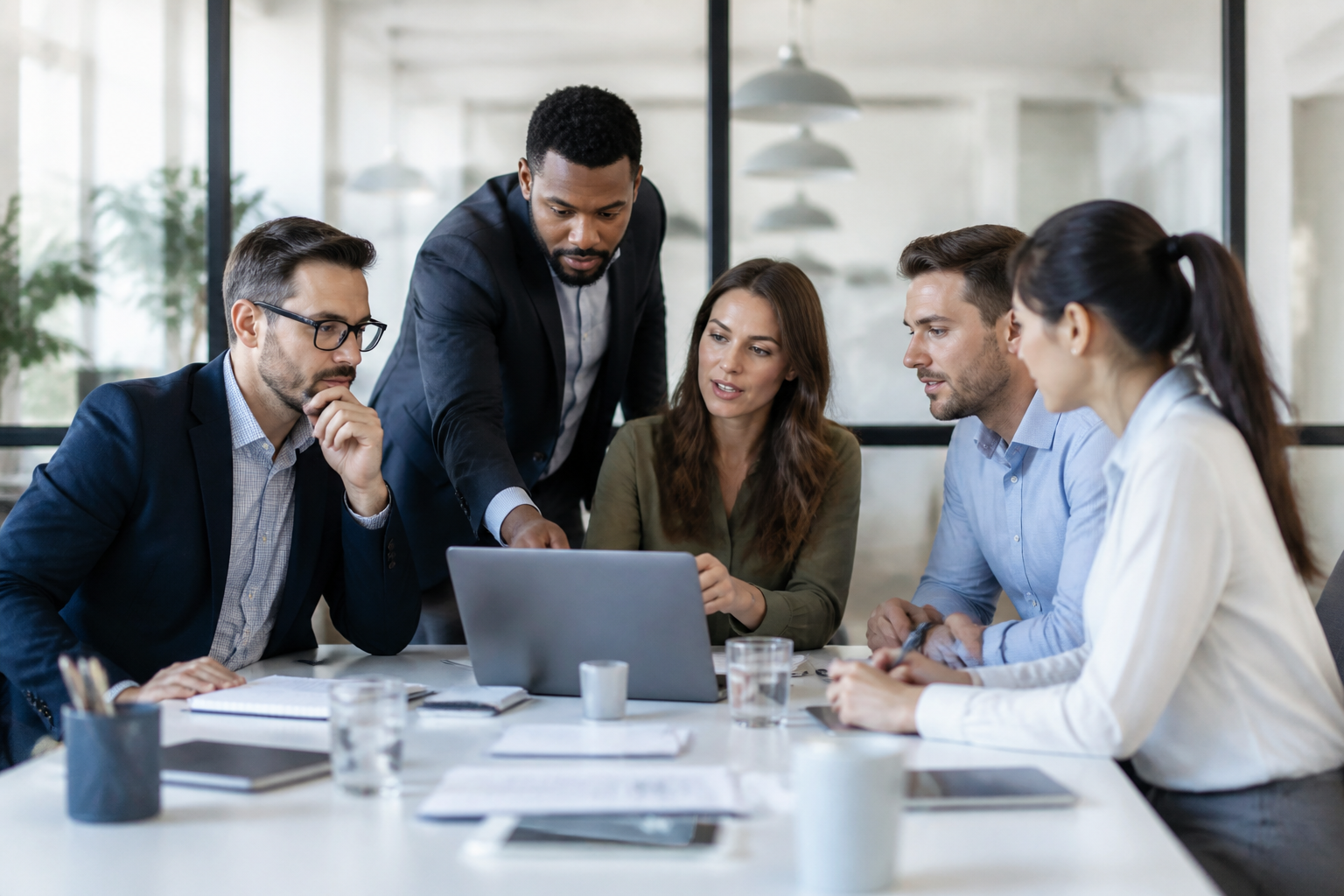 Team collaborating on IT solutions with a managed service provider