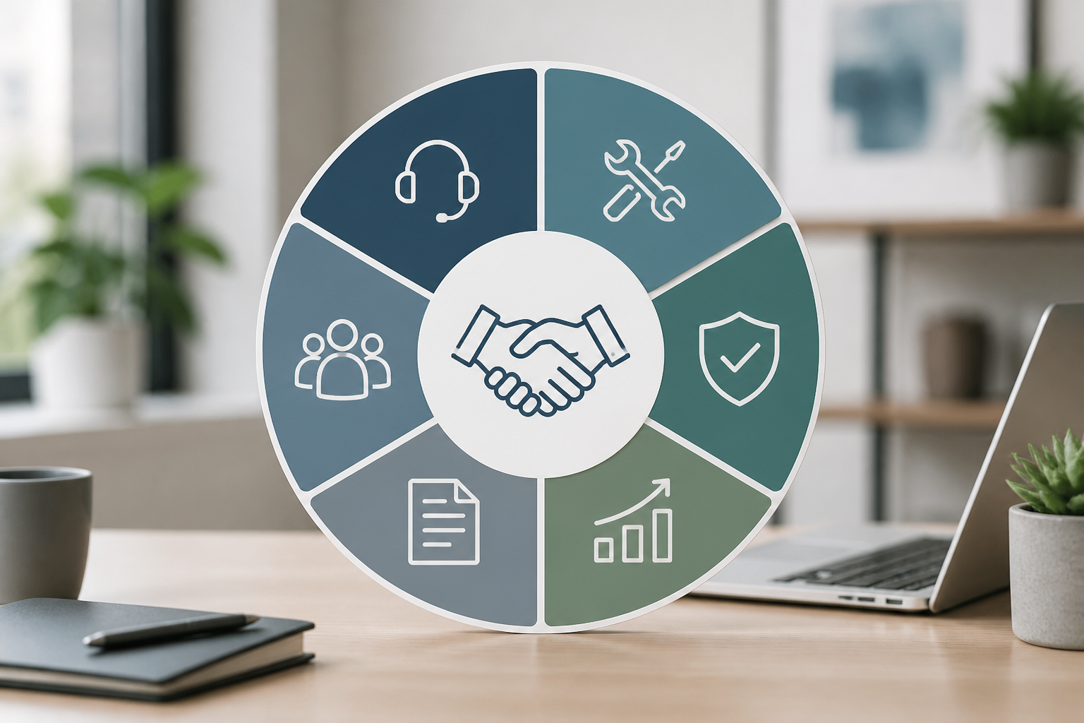 Diagram outlining different components of an IT support agreement