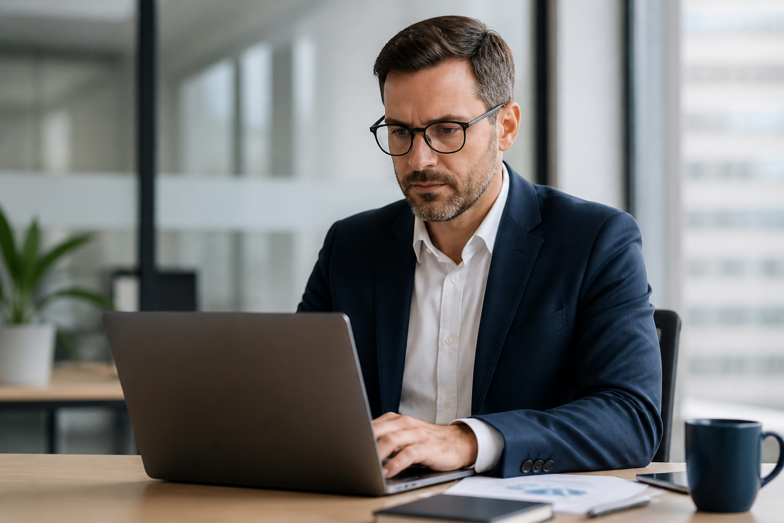 A financial professional using a secure computer system