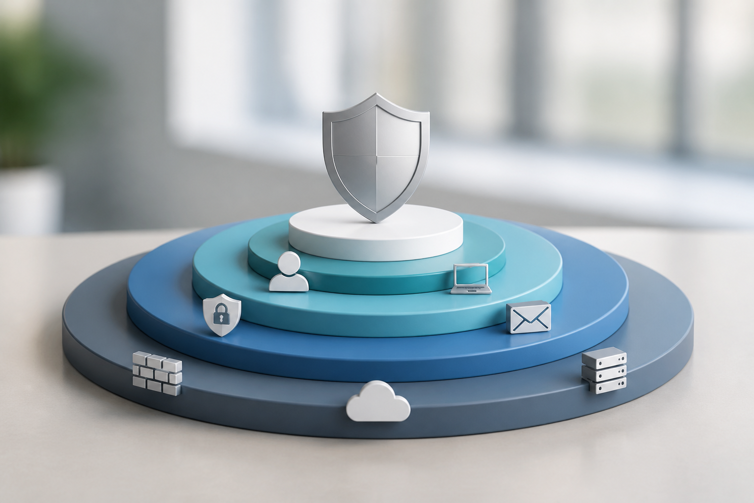 Diagram illustrating multi-layered cybersecurity defense strategies