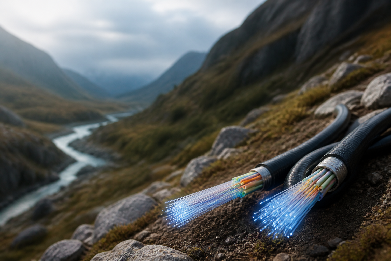 Fiber optic cables improving connectivity in rugged terrain