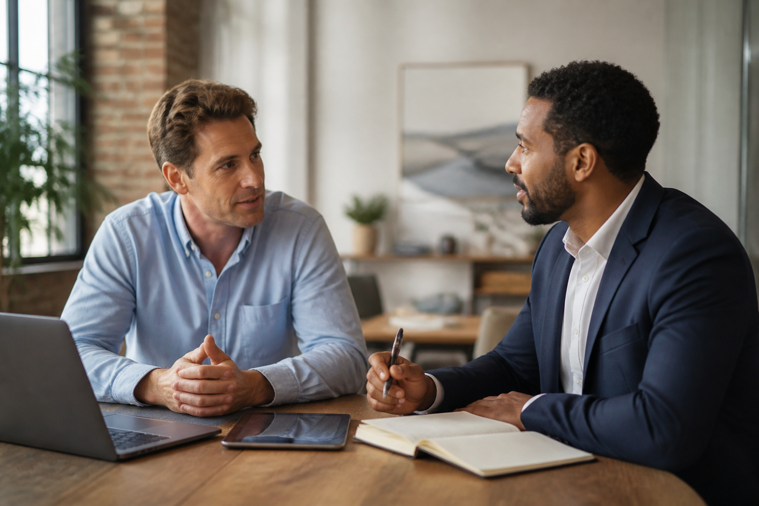 Charleston business owner discussing IT strategy with a managed IT service provider