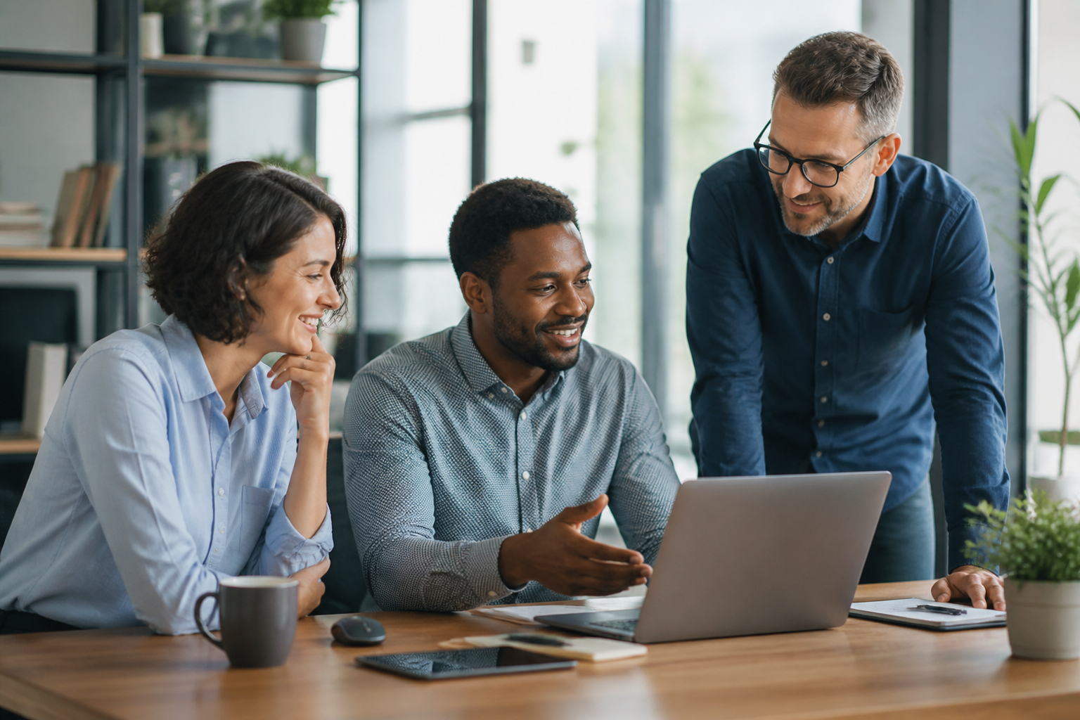 Small business team working efficiently with seamless technology support